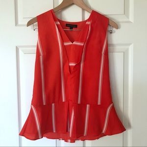 Banana Republic bright orange peplum top